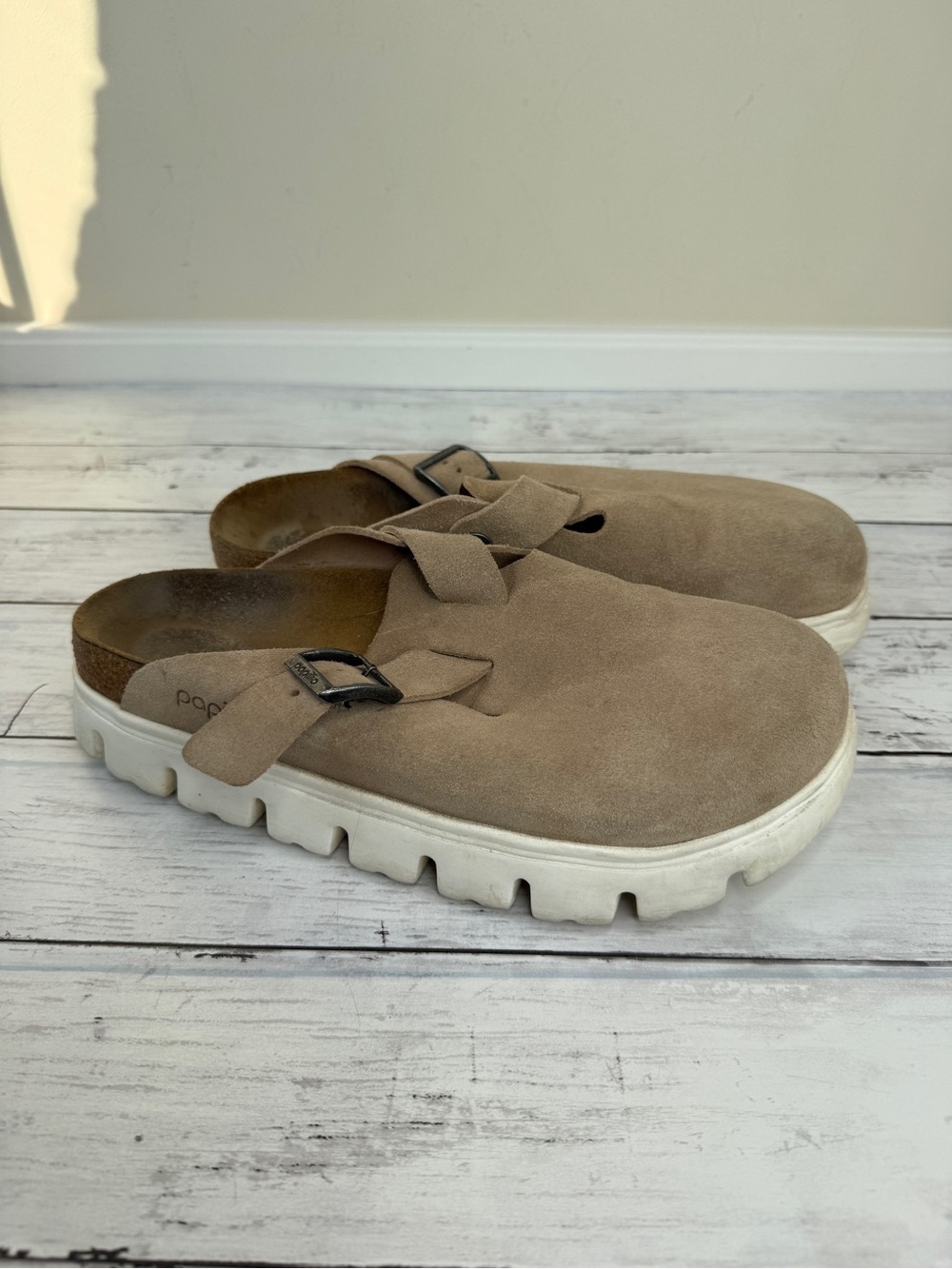 Papillio Off-White Ribbed Rubber Sole Slip-On Clogs